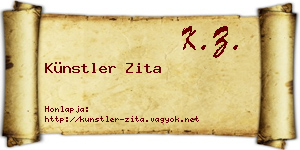 Künstler Zita névjegykártya